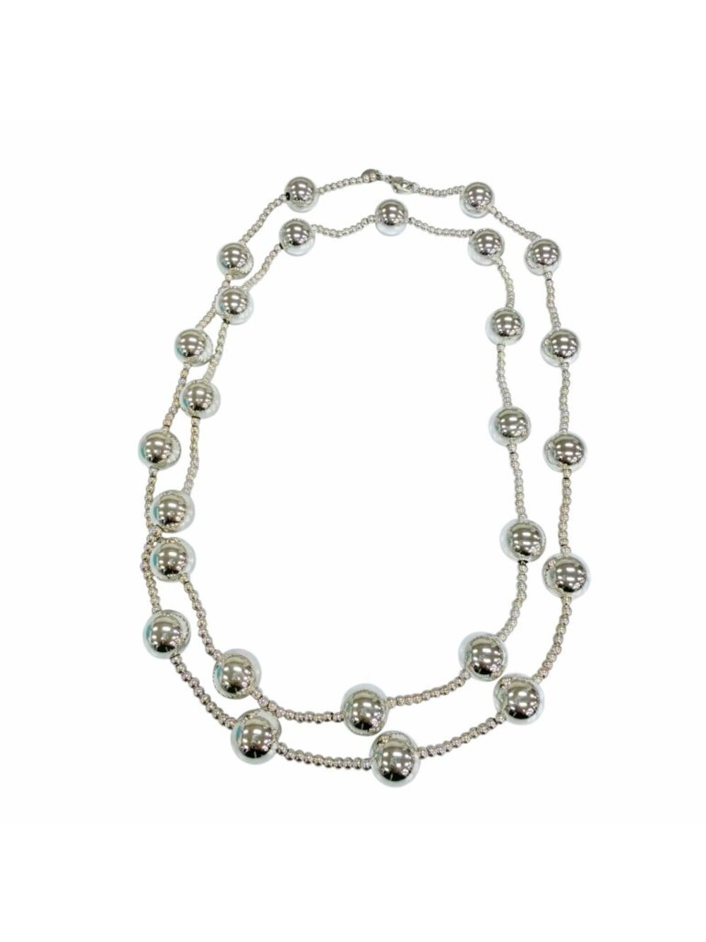 Tiffany & Co HardWear Ball Chain Necklace 925 Sterling Silver Box Protected